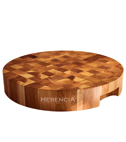 [HER018] Tabla wood decor grano vertical redonda - Herencia Grill