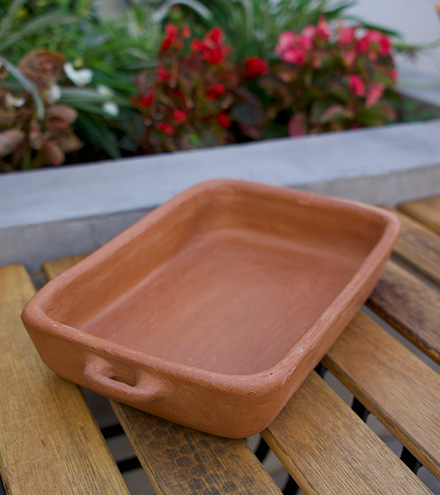 [JUA030] Fuente de barro rectangular chica 