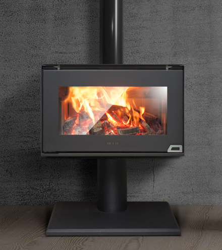 [OFN140] Calefactor alto rendimiento, estufa, a leña Borke con soporte de pie - Öfen