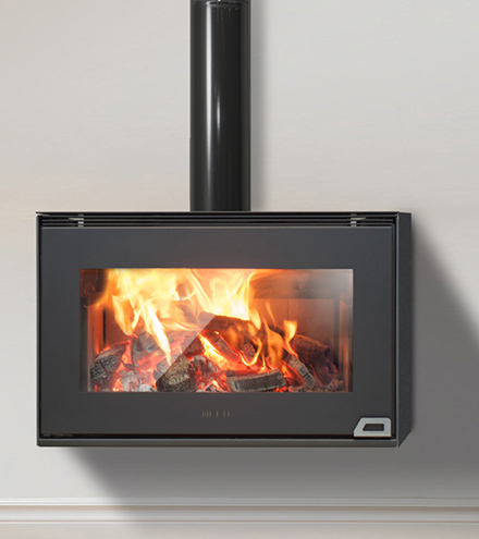 [OFN142] Calefactor alto rendimiento, estufa, a leña Borke con soporte de pared - Öfen