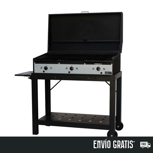 [TAS014] Parrilla a gas Ponderosa 100 c/ tapa y carro - Tas Eme