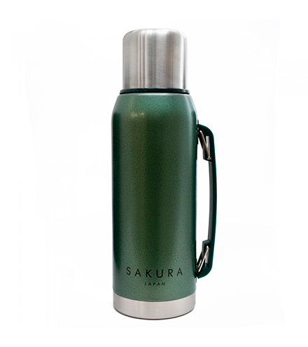 [PEU024] Termo clásico de acero inoxidable 1l verde - Sakura 