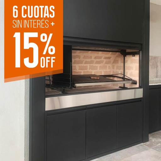 [RON060] Cerramiento kit guillotina más bajo parrilla y faldón 180 - en stock PREPINTADO