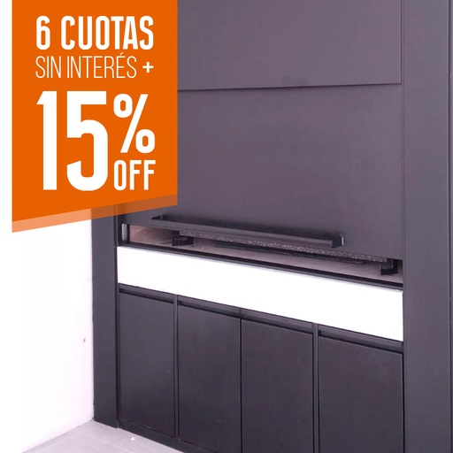 [RON063] Cerramiento kit guillotina con bajo parrilla y faldón 220 - en stock PREPINTADO