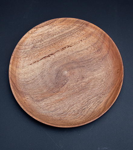 [LAS004] Plato de madera redondo cavado