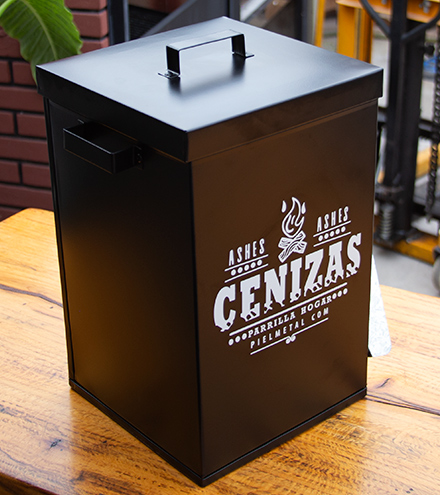 [MET001] Cesto para cenizas negro parrilla/hogar