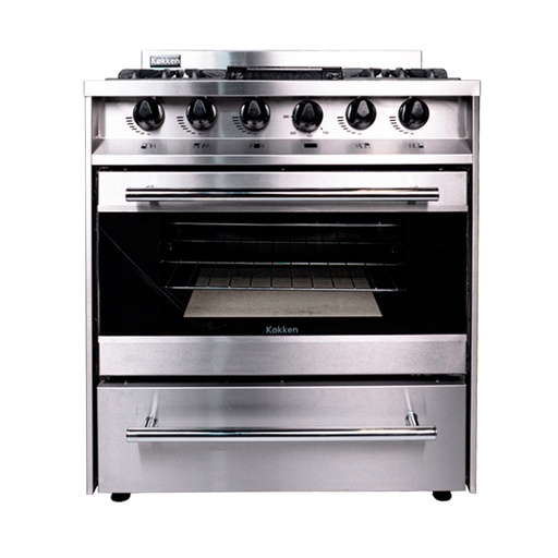 [KOK016] Cocina industrial con puerta de vidrio y plancheta 76cm - Kokken