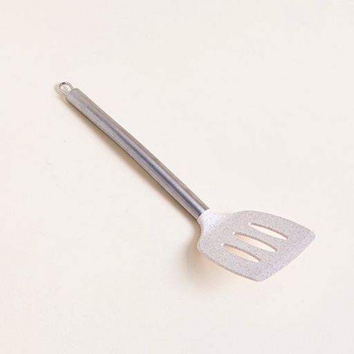 [MIS036] Espátula acanalada de plástico beige y mango de acero 34,5cm