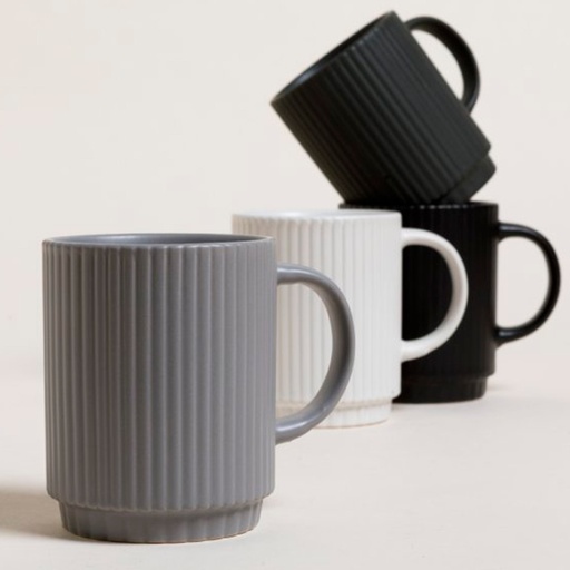 [MIS049] Taza Mug rayas colores surtidos - 390 ml