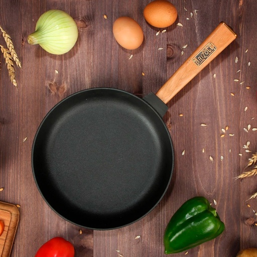 [BRI001] Sartén de hierro fundido mango de madera 20cm - Brizoll
