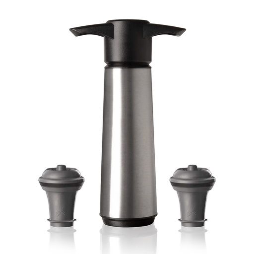 [VIN016] Bomba de vacio inox + 2 tapones - VacuVin