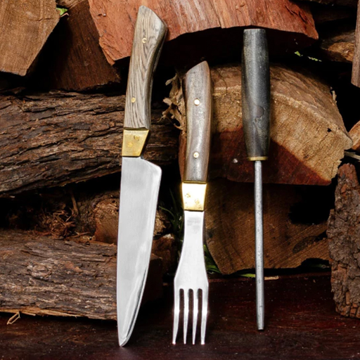 [CAM018] Juego de cubiertos parrillero, Individual Triple