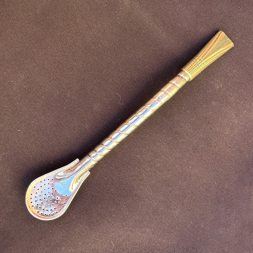 [TIC023] Bombilla fina con virola, Alpaca