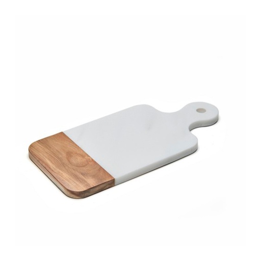 [AXN055] Tabla con mango, mármol blanco y Acacia